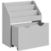 Image de SONGMICS Étagère pour Jouets, 3 Compartiments Bibliothèque pour Enfants, Boîte à Jouets Mobile, avec Roulettes, Multi-Usage, pour Chambre d'Enfant et Salle de Jeux, Gris Tourterelle GKR041G10