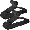 Image de SONGMICS Cintres, Lot de 50, Cintres en Plastique, avec Larges Encoches aux Épaules, Gain de Place, Longueur 41,7 cm, pour Placard, Noir d'encre CRP010B01