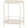 Image de VASAGLE Table d’Appoint à 2 Niveaux, Petite Table Basse en Métal, avec Plateau, Style Moderne, Utilisation Intérieure et Extérieure, Salon, Chambre, Balcon, Blanc Crème LET243W01