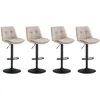 Image de VASAGLE Tabourets de Bar, Lot de 2, Chaise de Cuisine, Siège Pivotant à Hauteur Réglable, avec Dossier et Repose-Pieds, Salle à Manger, Comptoir, Acier, Blanc Crème LJB195W02