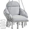 Image de SONGMICS Fauteuil Suspendu, Chaise avec Coussin, Déco Maison Cocooning, Bohème, Chambre, Terrasse, Balcon, Jardin, Capacité 120 kg, Accessoires Inclus, Gris Tourterelle GDC042G11V3