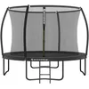 Image de SONGMICS Trampoline pour Enfants Diamètre 305 cm, Filet de Protection, Poteau Incurvé de 180 cm de Haut, Coussins de Sécurité, Échelle, Cadre en Acier, Noir STR102B01