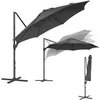 Image de SONGMICS Parasol de Jardin 300 cm, UPF 50+, Parasol d Extérieur, Pivotant à 360°, Inclinaison Fluide, Manivelle, avec Base en Croix, Gris GPU074G02
