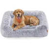 Image de Feandrea Grand Panier pour Chien, Lit pour Animaux, 106 x 75 x 20 cm, Coussin, Canapé, Rembourrage Doux, Bords Surélevés, Housse Amovible et Lavable, Antidérapant, Gris Ombré PGW273G01