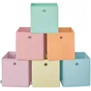 Image de SONGMICS Boîte de Rangement, Lot de 6, Inodore, Panier, Coffre Pliable, Bac, 33 x 33 x 33 cm, en Tissu, pour Étagère Cubique, Organisateur Coloré, pour Chambre, Salon RFB233X01