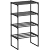 Image de SONGMICS Étagère à Chaussures 4 Niveaux, Porte-Chaussures en Métal, à l’Endroit ou à l’Envers, pour 5-10 Paires, Empilable, pour Couloir, 30 x 42,5 x 71,5 cm, Noir LSA004B01