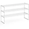 Image de SONGMICS Étagère à Chaussures 3 Niveaux, Porte-Chaussures en Métal, à l’Endroit ou à l’Envers, pour 16-20 Paires, Empilable, pour Couloir, 30 x 92 x 55 cm, Blanc Perle LSA303W03
