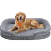 Image de Feandrea Panier pour Chien de Taille Grande, 106 x 76 x 18 cm, Orthopédique, Mousse Alvéolée, Doublure Hydrofuge, Bords Surélevés, Housse Amovible et Lavable, Antidérapant, Gris Clair PGW283G01