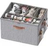 Image de SONGMICS Organiseur de Chaussures, Boîte de Rangement pour Chaussures, pour 16 Paires, avec Poignées, Gain de Place, Couvercle Transparent, Modulable, pour Armoire, Gris Tourterelle LSP555G01