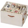 Image de SONGMICS Organiseur de Chaussures, Boîte de Rangement pour Chaussures, pour 16 Paires, avec Poignées, Gain de Place, Couvercle Transparent, Modulable, pour Armoire, Beige Cappuccino LSP555K01
