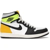 Image de Nike - Baskets en Cuir Air Jordan 1 High Og Vault blanc/noir/vert fluo/jaune 46