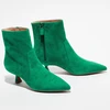 Image de Stuart Weitzman - Bottines en Velours de Cuir Melena 50 vertes - Talon 5.5 cm 41