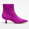 Image de Stuart Weitzman - Bottines en Velours de Cuir Melena 50 magenta - Talon 5.5 cm 36