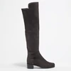 Image de Stuart Weitzman - Bottes en Velours de Cuir & Textile Reserve chocolat 35
