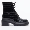 Image de Stuart Weitzman - Boots en Cuir effet croco Nisha noires - Talon 7,5 cm 41