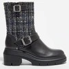 Image de Stuart Weitzman - Boots en Cuir & Tweed Ryder Rise noires - Talon 7,5 cm 35