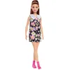 Image de Barbie Poupée Fashionistas n° 187, Queue de Cheval Brune, Robe Droite, Bottes Roses, Prothèses Auditives, Jouet Enfant, De 3 à 8 Ans, HBV19