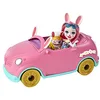 Image de Enchantimals Coffret Lapinmobile, Voiture avec Une Mini-poupée Bree Lapin et Une Figurine Twist, et des Accessoires de Jeu, Jouet pour Enfant, HCF85