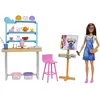 Image de Barbie Bien-être Coffret Atelier d'art créer et se détendre, avec poupée, pâte à Modeler et Accessoires, Jouet pour Enfant, HCM85