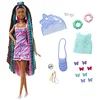 Image de Barbie Poupée Mannequin Ultra Chevelure Thème Papillons, (21,6 CCM), avec Cheveux Fantaisie, Robe, 15 Accessoires De Coiffure Et De Mode Jouet Enfant, Dès 3 Ans, HCM91