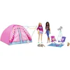 Image de Barbie Famille Coffret Camping avec 2 poupées Malibu et Brooklyn, Tente et Accessoires Dont Figurines Animaux et téléscope, Jouet pour Enfant, HGC18