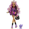 Image de Monster High Poupée Clawdeen Wolf avec Accessoires Et Animal De Compagnie, Poupée Mode Articulée, Cheveux avec Mèches Violettes, Jouet Enfant, Dès 3 Ans, HHK52