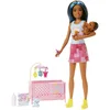 Image de Barbie Coffret Skipper Baby-Sitter, Berceau avec poupée Amie de Skipper, bébé aux Yeux endormis, mobilier et Accessoires, Jouet Enfant, Dès 3 Ans, HJY34