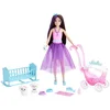 Image de Barbie Coffret Poupée Brune Skipper Au Look Féerique avec Ses 2 Agneaux, Poussette, Berceau Et Autres Accessoires Inclus, Jouet Enfant, A Partir De 3 Ans, HLC29