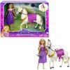 Image de Mattel Princesses Disney Coffret Raiponce et Maximus avec Poupée Raiponce, cheval Maximus, figurine Pascal, brosse et accessoires de monte, Jouet Enfant, Dès 3 ans, HLW23