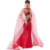Image de Barbie Série Femmes D’Exception Poupée Anna May Wong en Robe Rouge avec Un Dragon Doré, avec Socle Et Certificat D’Authenticité, À Collectionner, Jouet Enfant, Dès 3 Ans, HMT97