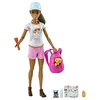 Image de Barbie Coffret Bien-Être Part en Randonnée, poupée Brune avec Chiot, Sac à Dos pour Porter Le Chien, Appareil Photo et Plus, Jouet Enfant, Dès 3 Ans, HNC39