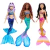 Image de Mattel Disney La Petite Sirène Coffret Poupées Articulées 3 Soeurs Sirènes Incluant Mala, Karina Et Ariel Avec Haut Amovible Et Queue Pailletée, À Collectionner, Jouet Enfant, Dès 2 Ans, HND29