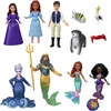 Image de Mattel Disney La Petite Sirène Coffret De Jeu Ultime Ariel Terre-Mer Avec 7 Poupées Ursula, Vanessa, Tamika, Prince Éric, Roi Triton Et 4 Figurines, À Collectionner, Jouet Enfant, Dès 2 Ans, HND30