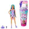 Image de Barbie Pop Reveal Série Fruit, Poupée Cheveux Violets, Édition Parfumée Raisin Pétillant, 8 Surprises Incluses Dont du Slime Et Un Chiot, Jouet pour Enfant de 3 Ans et Plus, HNW44