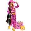 Image de Barbie Poupée Mannequin Extra Fly Articulée avec Ensemble À Imprimé Animal Pailleté Rose Et Bottines Dorées, Inclus 15 Accessoires, Jouet Enfant, A Partir De 3 Ans, HPT48