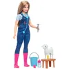 Image de Barbie Métiers 65ème Anniversaire Vétérinaire de Campagne Coffret Contenant Une poupée vétérinaire Blonde et 10 Accessoires Dont Un Agneau avec Oreilles Mobiles, HRG42