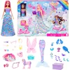 Image de Barbie Calendrier de l’Avent Barbie Dreamtopia, coffret avec une poupée et 24 accessoires surprises, dont une licorne et 3 animaux. Barbie devient Sirène, Fée et bien plus encore, HRG90