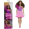 Image de Barbie-Barbie Fashionistas 225-Poupée ronde cheveux bruns et robe rose HRH22