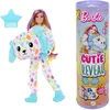 Image de Barbie Barbie Cutie Reveal Poupée et accessoires avec costume dalmatien multicolore en peluche et 10 surprises, dont le changement de couleur, série Rêve Coloré, HRK41