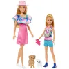 Image de Barbie Coffret Poupée avec Petite Soeur Stacie Et 2 Chiots, Vêtements Et Accessoires Été, Cheveux Blonds Et Yeux Bleux, Jouet Enfant, A Partir De 3 Ans, HRM09