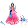 Image de Barbie Licorne Poupée 65Ème Anniversaire Aux Cheveux Bleus Une Touche De Magie, Robe Rose, Licorne Ailée Et Autres Accessoires, Jouet Enfant, A Partir De 3 Ans, HRR16