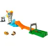 Image de Hot Wheels RacerVerse La Course du Blue Raptor Coffret Piste Jurassic World avec 2 véhicules : Blue et Owen, HTP12