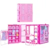 Image de Barbie Dream Closet Ensemble de Jouets et Rangement avec vêtements et Accessoires, 0,9 m de Large avec Plus de 25 pièces, Comprend 4 Looks Tendance complets