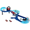 Image de Mattel Disney Pixar Coffret Cars Piste de Saut GRC Coupe Mondiale de Course, avec 2 Voitures, Flash McQueen et Francesco Bernoulli, et Lanceur Manuel, dès 4 Ans, HXJ32