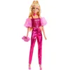 Image de Barbie Poupée Barbie Deluxe Style n° 5 avec tenue rose métallisé, cheveux blonds, haut scintillant de type corset et pantalon brillant, sac à main et collier rose en guise d’accessoires