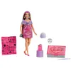 Image de Barbie Coffret Barbie Cadeau Surprise Série Le Gala Enchanté avec 10 surprises dont une poupée rose scintillante qui change de couleur, JFY67