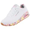Image de Skechers Femme Uno Loving Love Chaussures, White Durabuck Multi Colored Mesh Trim, 36 EU