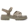 Image de Timberland Clairemont Way Sandales croisées pour femme, Gris taupe clair pleine fleur, 39.5 EU
