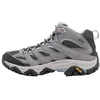 Image de Merrell Moab 3 Mid Gore-Tex Chaussures de marche imperméables en daim de porc et dessus en maille pour femme Semelle extérieure Vibram TC5+, gris, 39 EU