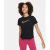 Image de Nike Fille Df One Sleeve Gx T Shirt, Black/White, 7 ans EU